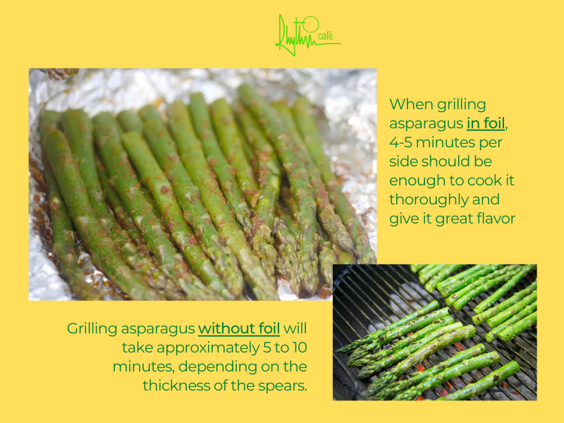 Grilling time asparagus in foil and without foil